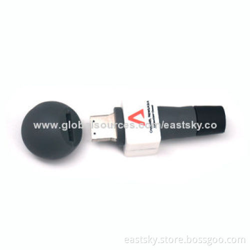 Custom Microphone Shape USB, Shaped like a Microphone, Made of Soft PVC Material, OEM Services
